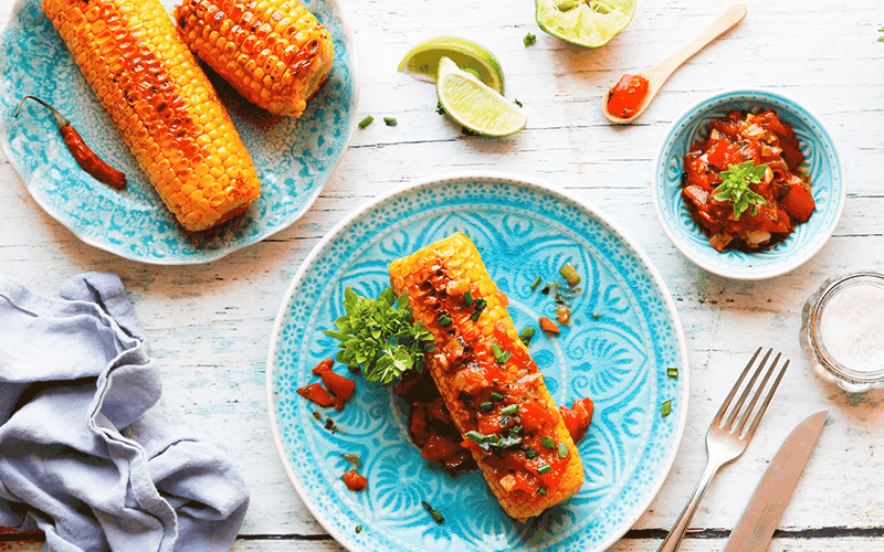 Rețetă de porumb copt cu salsa